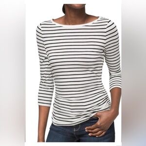 White House Black Market Ruched Striped Blouse